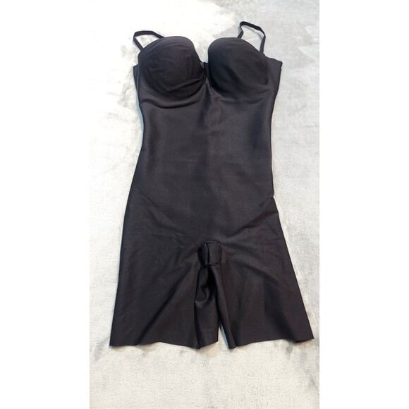 SKIMS Large Onyx Black Body CS Underwire Mid Thigh Bodysuit BD-ONS-9547W NWT